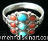Coral and Turquoise Ring