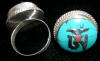 Sliver and Turquoise Om Ring
