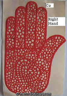 Henna Stencil - Right Hand 