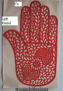 Mehndi Stencil - Left Hand