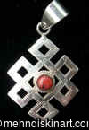 Endless Knot with Coral Stone