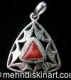Triangle  Pendant with Stone